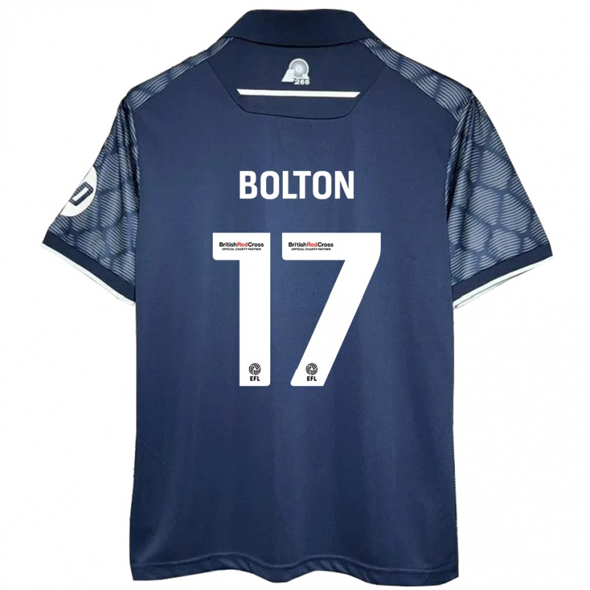 Niño Fútbol Camiseta Luke Bolton #17 Negro 2ª Equipación 2024/25 Argentina