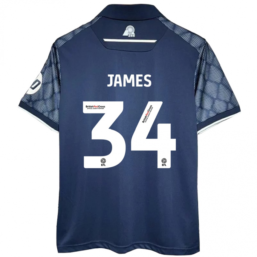 Niño Fútbol Camiseta Aaron James #34 Negro 2ª Equipación 2024/25 Argentina