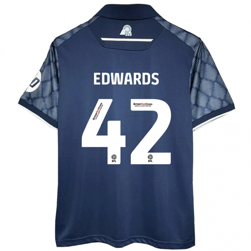 Niño Fútbol Camiseta Callum Edwards #42 Negro 2ª Equipación 2024/25 Argentina