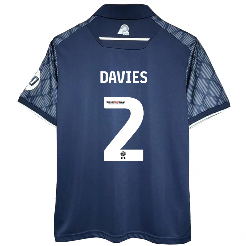 Niño Fútbol Camiseta Phoebe Davies #2 Negro 2ª Equipación 2024/25 Argentina