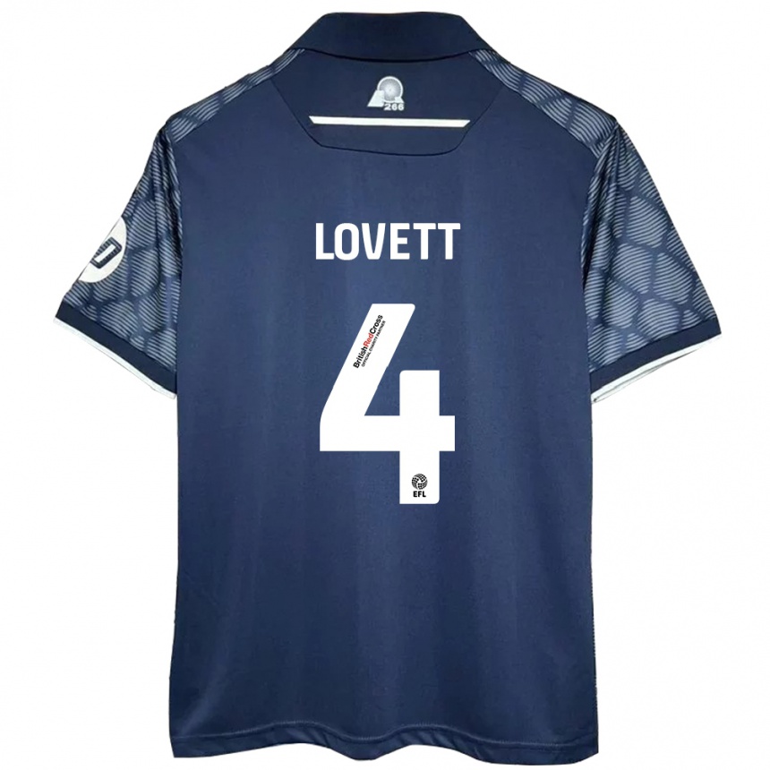 Niño Fútbol Camiseta Erin Lovett #4 Negro 2ª Equipación 2024/25 Argentina