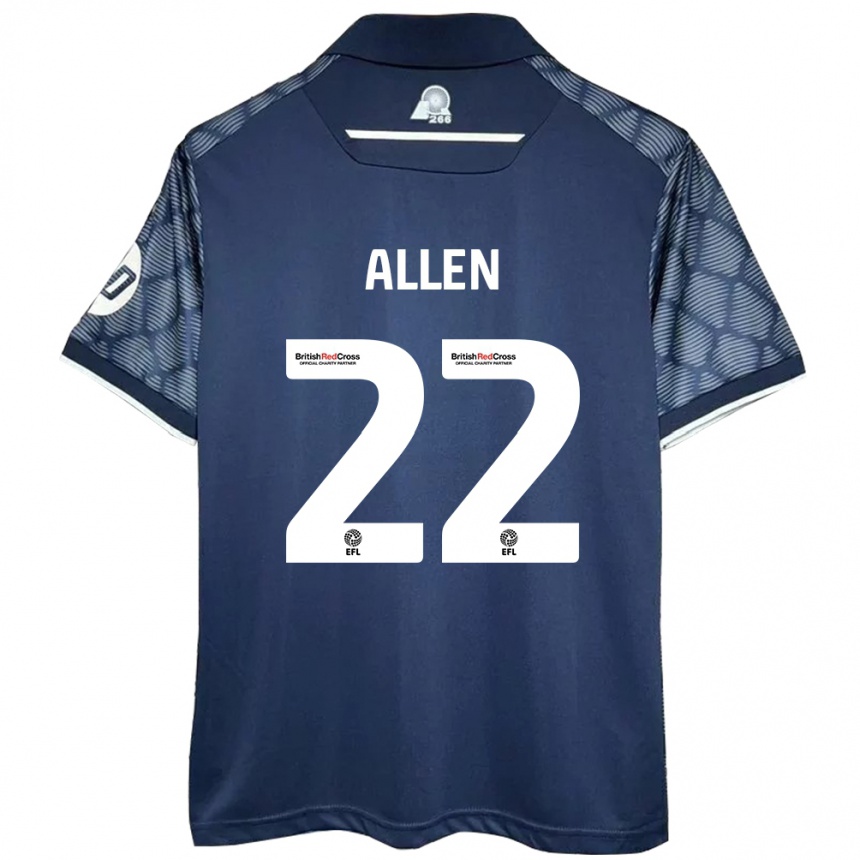 Niño Fútbol Camiseta Keren Allen #22 Negro 2ª Equipación 2024/25 Argentina