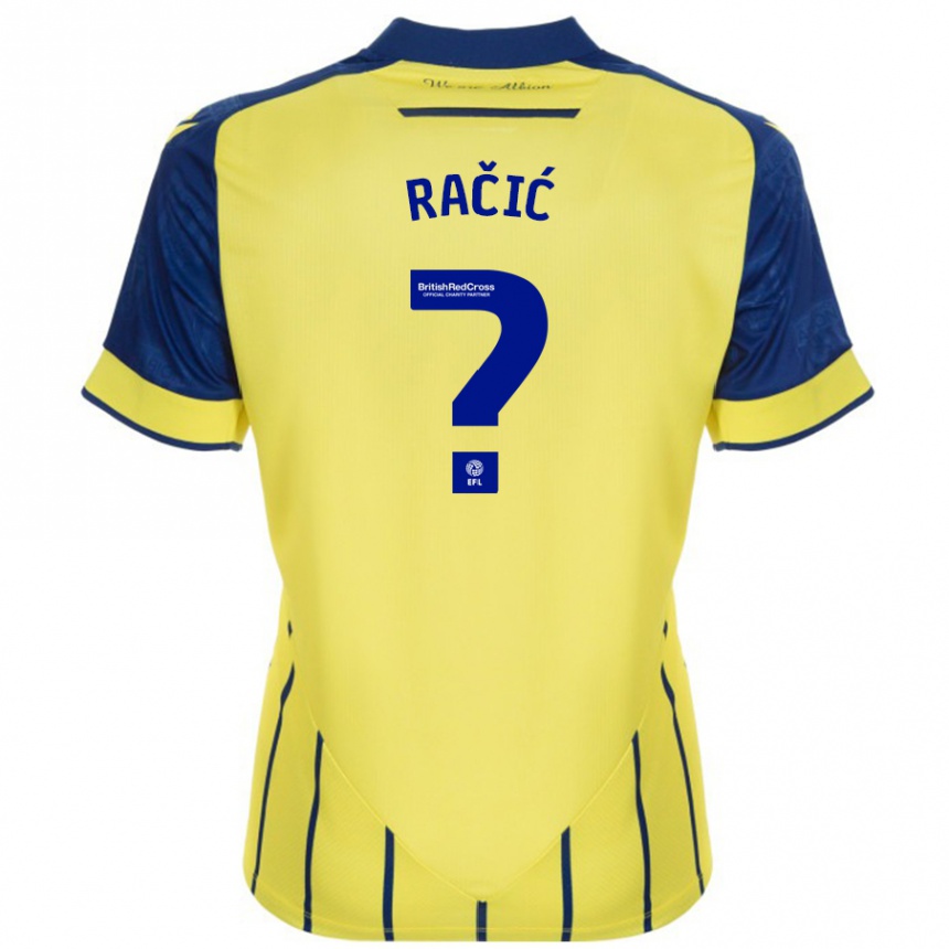 Niño Fútbol Camiseta Uroš Račić #0 Amarillo Azul 2ª Equipación 2024/25 Argentina