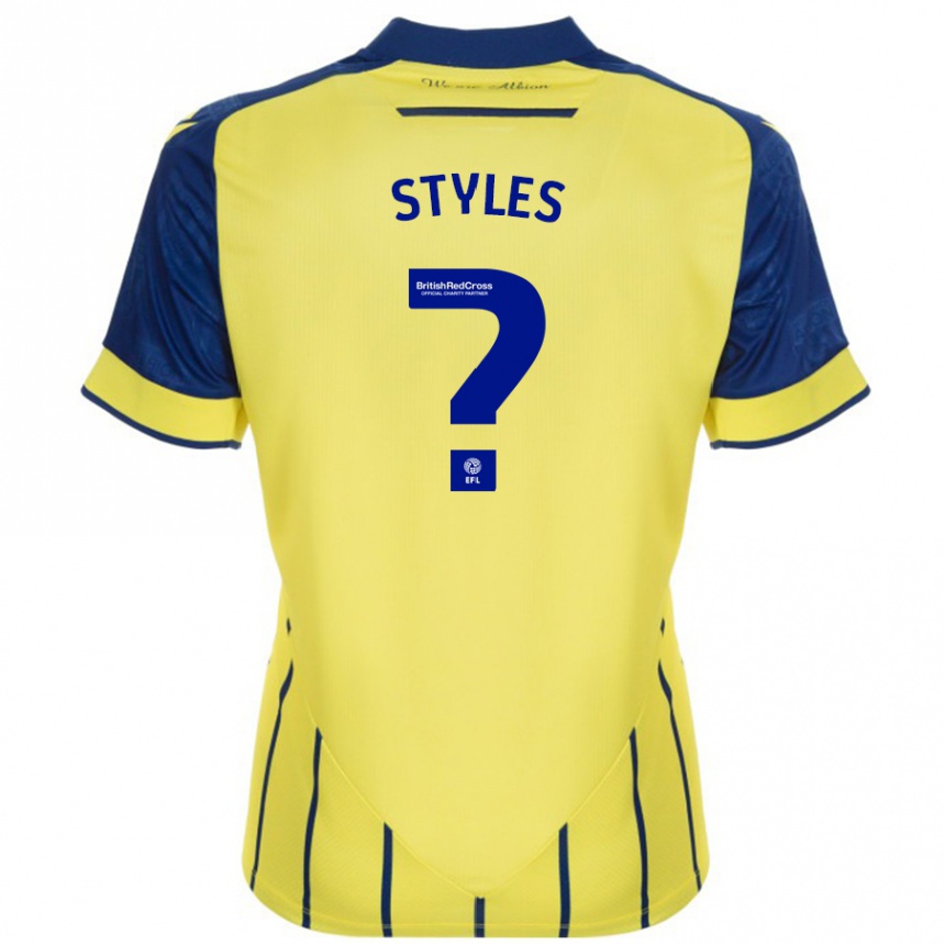 Niño Fútbol Camiseta Callum Styles #0 Amarillo Azul 2ª Equipación 2024/25 Argentina