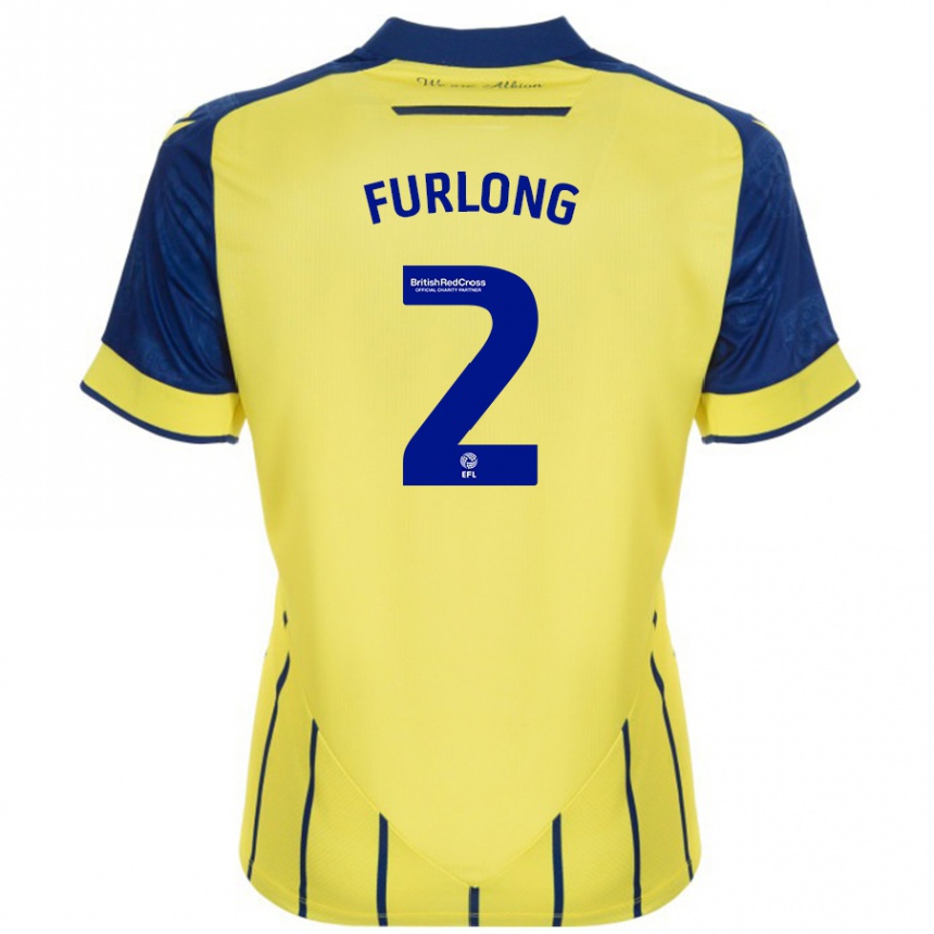 Niño Fútbol Camiseta Darnell Furlong #2 Amarillo Azul 2ª Equipación 2024/25 Argentina