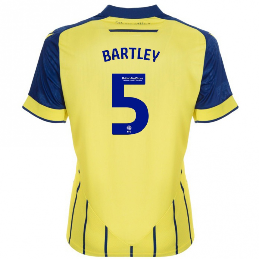 Niño Fútbol Camiseta Kyle Bartley #5 Amarillo Azul 2ª Equipación 2024/25 Argentina