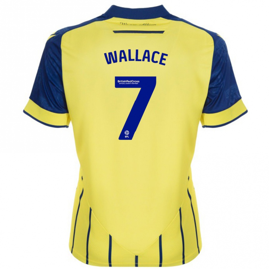 Niño Fútbol Camiseta Jed Wallace #7 Amarillo Azul 2ª Equipación 2024/25 Argentina