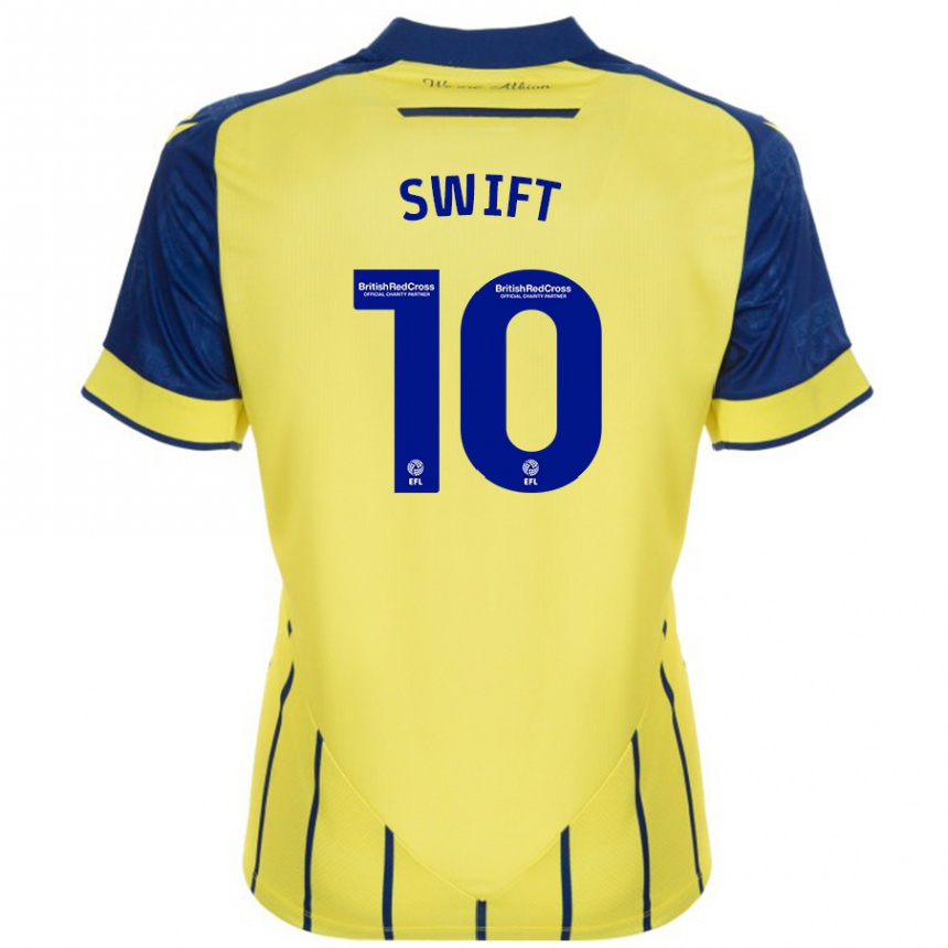 Niño Fútbol Camiseta John Swift #10 Amarillo Azul 2ª Equipación 2024/25 Argentina