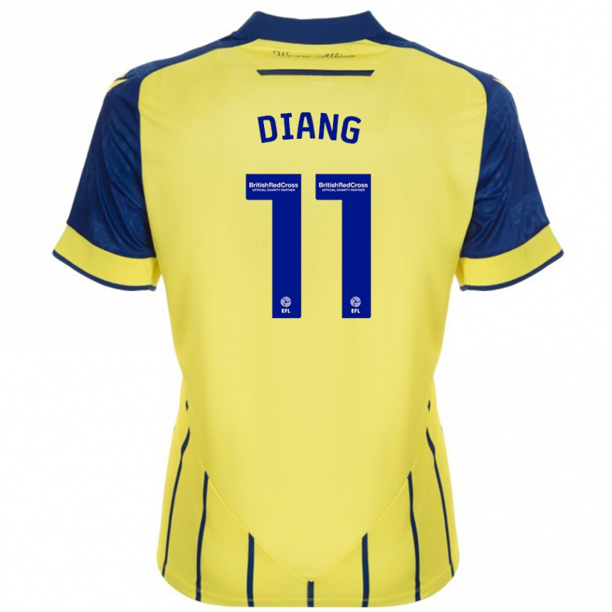 Niño Fútbol Camiseta Grady Diangana #11 Amarillo Azul 2ª Equipación 2024/25 Argentina