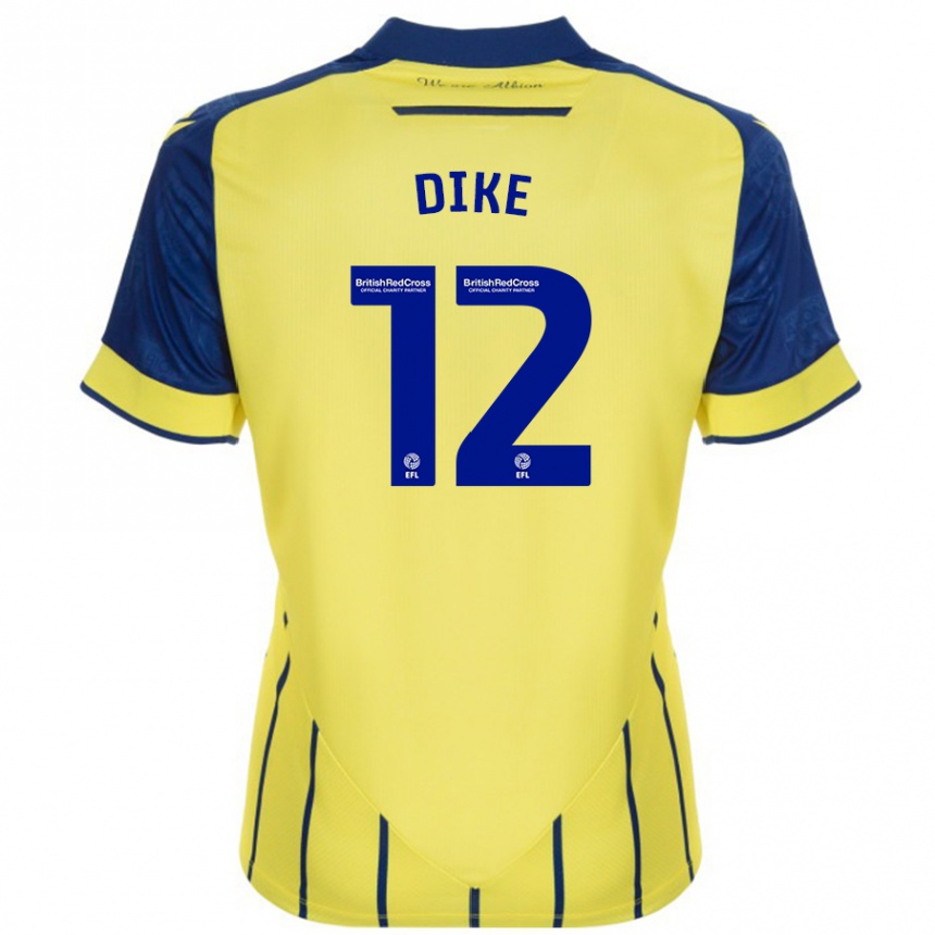 Niño Fútbol Camiseta Daryl Dike #12 Amarillo Azul 2ª Equipación 2024/25 Argentina