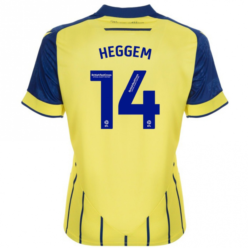 Niño Fútbol Camiseta Torbjørn Heggem #14 Amarillo Azul 2ª Equipación 2024/25 Argentina