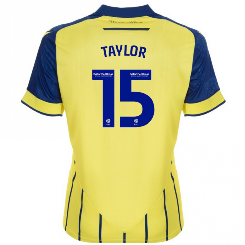 Niño Fútbol Camiseta Caleb Taylor #15 Amarillo Azul 2ª Equipación 2024/25 Argentina