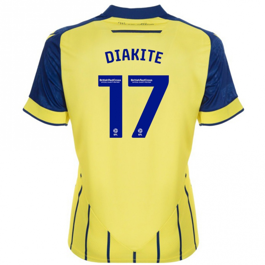 Niño Fútbol Camiseta Ousmane Diakité #17 Amarillo Azul 2ª Equipación 2024/25 Argentina