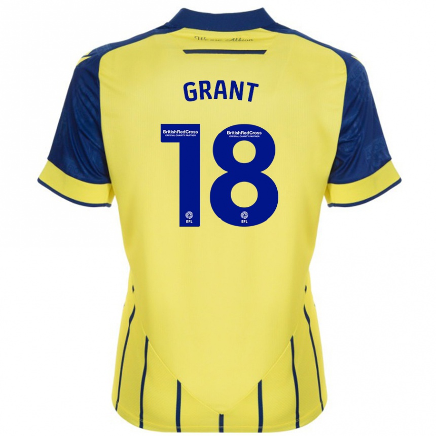 Niño Fútbol Camiseta Karlan Grant #18 Amarillo Azul 2ª Equipación 2024/25 Argentina