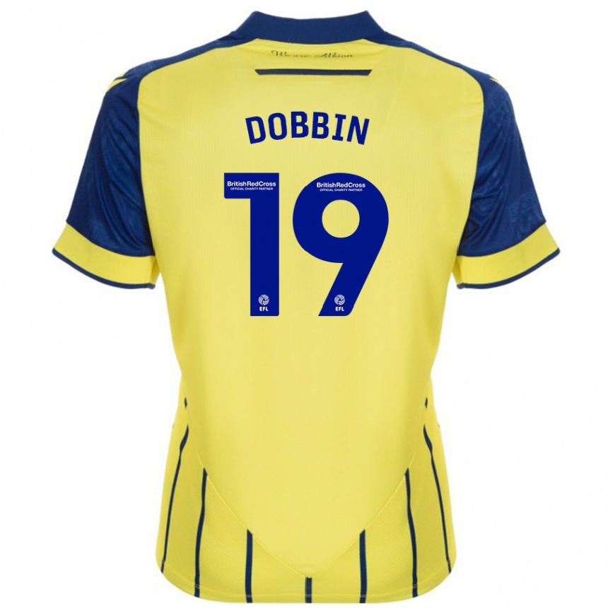 Niño Fútbol Camiseta Lewis Dobbin #19 Amarillo Azul 2ª Equipación 2024/25 Argentina