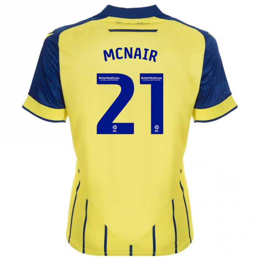 Niño Fútbol Camiseta Paddy Mcnair #21 Amarillo Azul 2ª Equipación 2024/25 Argentina