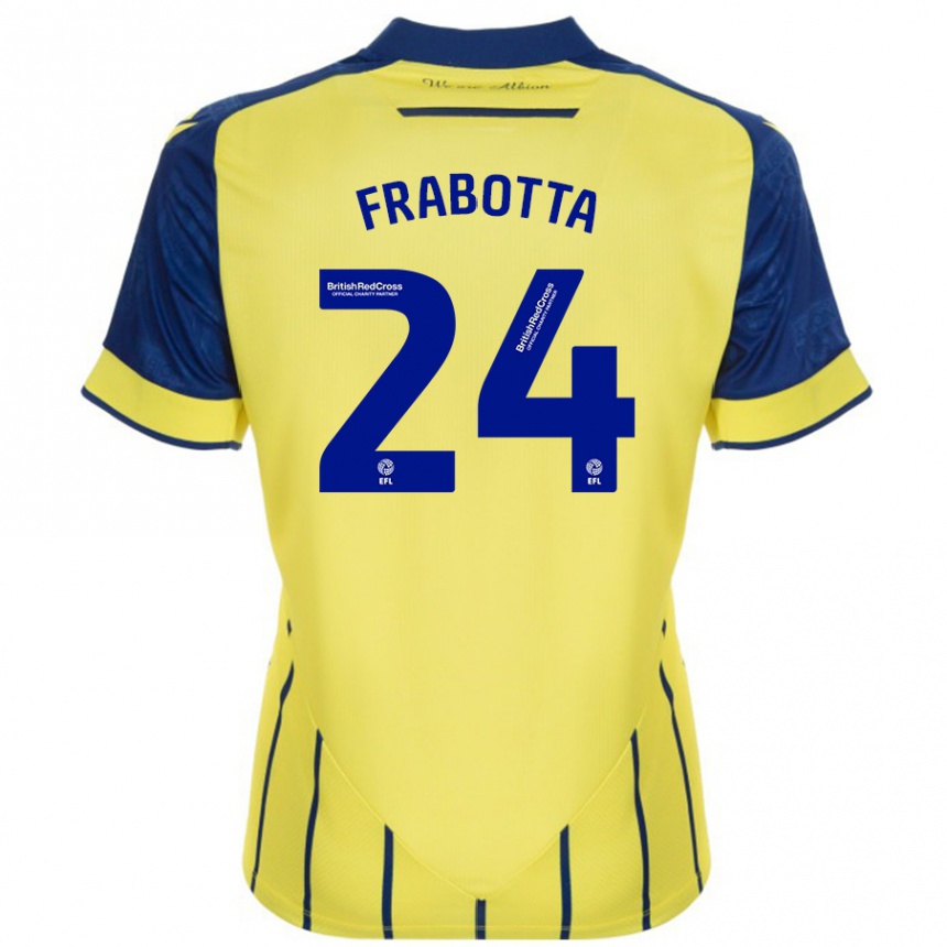 Niño Fútbol Camiseta Gianluca Frabotta #24 Amarillo Azul 2ª Equipación 2024/25 Argentina