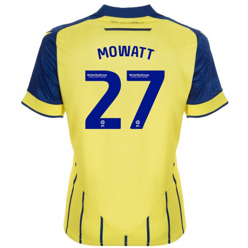 Niño Fútbol Camiseta Alex Mowatt #27 Amarillo Azul 2ª Equipación 2024/25 Argentina