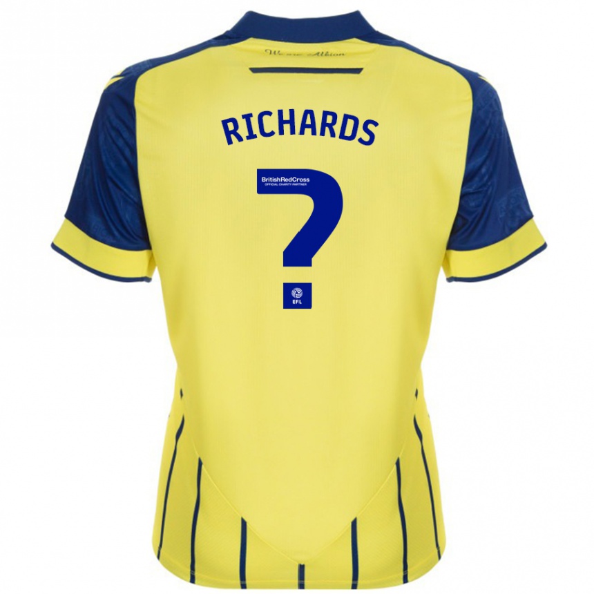 Niño Fútbol Camiseta Matt Richards #0 Amarillo Azul 2ª Equipación 2024/25 Argentina