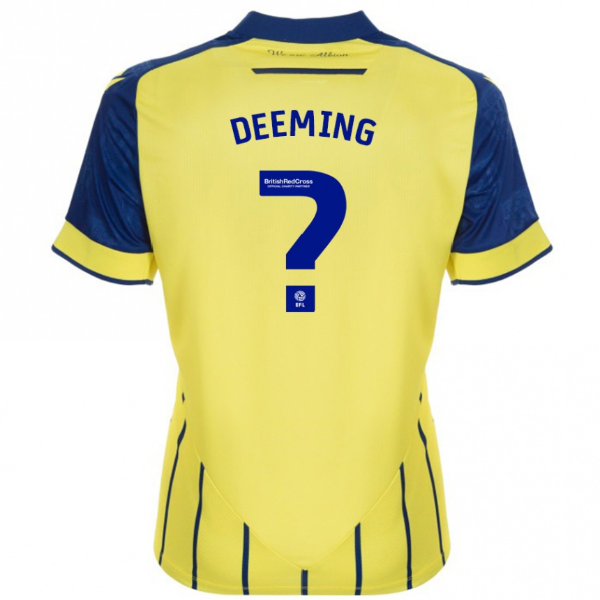 Niño Fútbol Camiseta Cole Deeming #0 Amarillo Azul 2ª Equipación 2024/25 Argentina