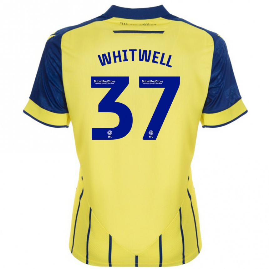 Niño Fútbol Camiseta Harry Whitwell #37 Amarillo Azul 2ª Equipación 2024/25 Argentina