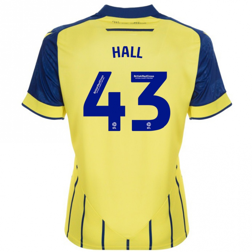 Niño Fútbol Camiseta Reece Hall #43 Amarillo Azul 2ª Equipación 2024/25 Argentina