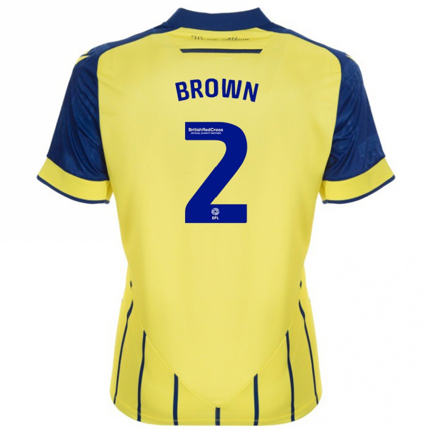 Niño Fútbol Camiseta Ashlee Brown #2 Amarillo Azul 2ª Equipación 2024/25 Argentina