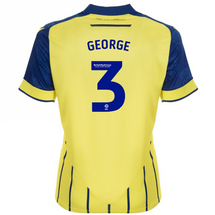 Niño Fútbol Camiseta Hannah George #3 Amarillo Azul 2ª Equipación 2024/25 Argentina