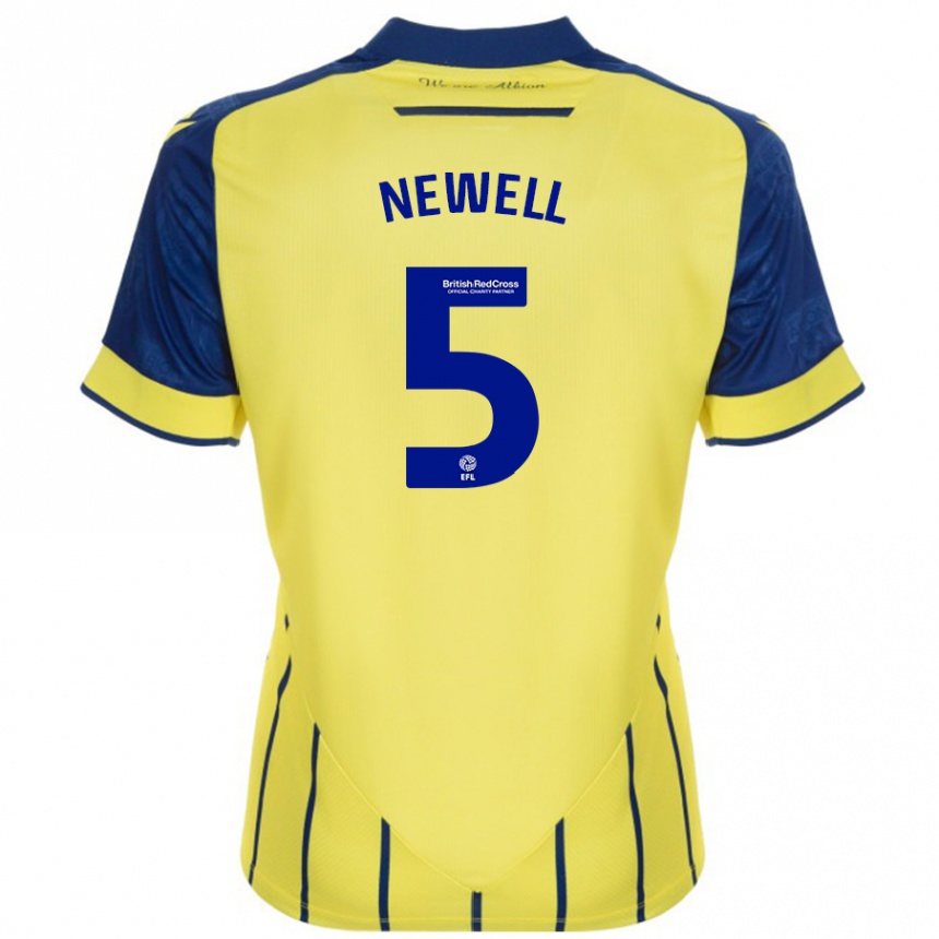 Niño Fútbol Camiseta Lucy Newell #5 Amarillo Azul 2ª Equipación 2024/25 Argentina