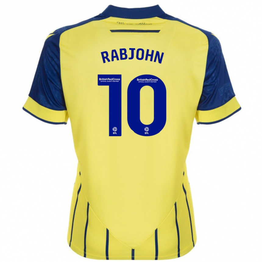 Niño Fútbol Camiseta Olivia Rabjohn #10 Amarillo Azul 2ª Equipación 2024/25 Argentina