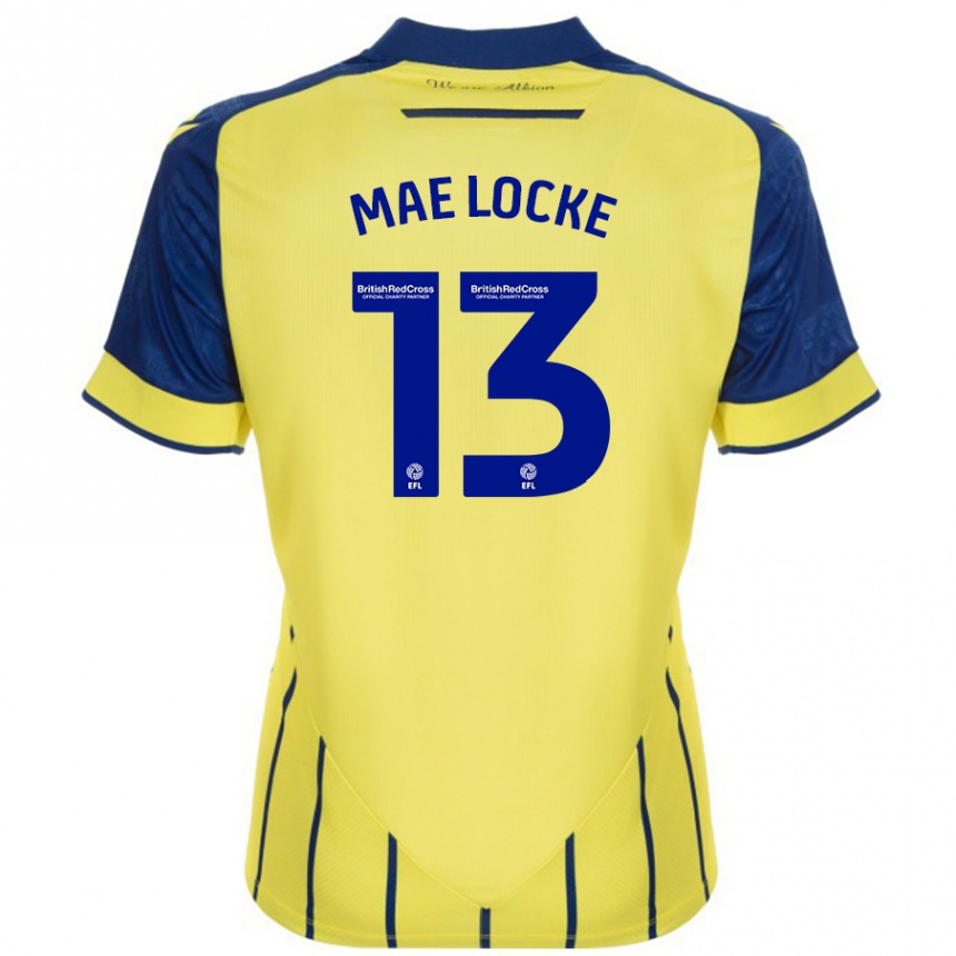 Niño Fútbol Camiseta Ellie Mae Locke #13 Amarillo Azul 2ª Equipación 2024/25 Argentina