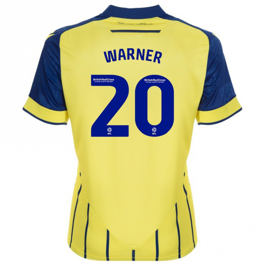 Niño Fútbol Camiseta Phoebe Warner #20 Amarillo Azul 2ª Equipación 2024/25 Argentina