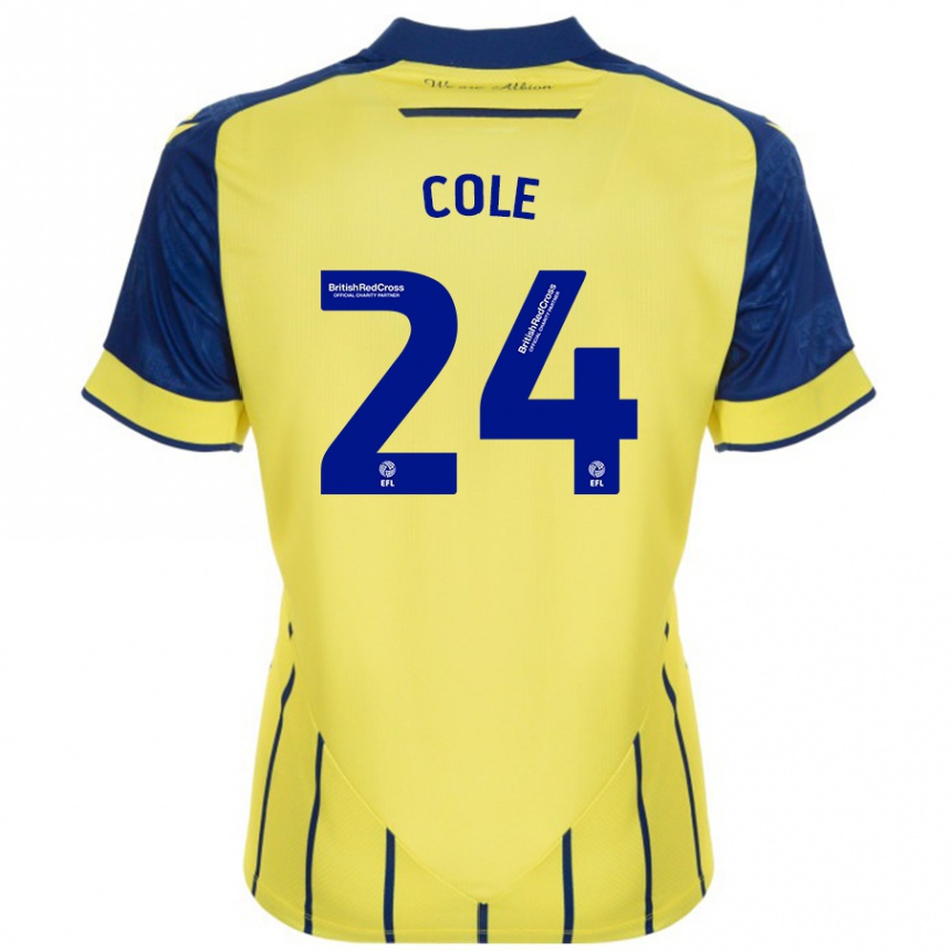 Niño Fútbol Camiseta Delphi Cole #24 Amarillo Azul 2ª Equipación 2024/25 Argentina