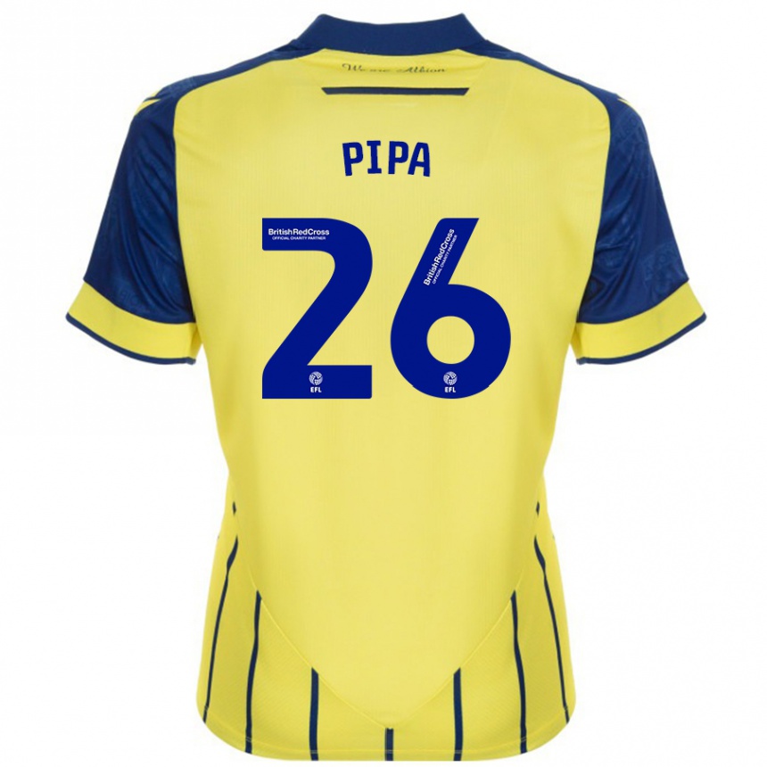 Niño Fútbol Camiseta Pipa #26 Amarillo Azul 2ª Equipación 2024/25 Argentina