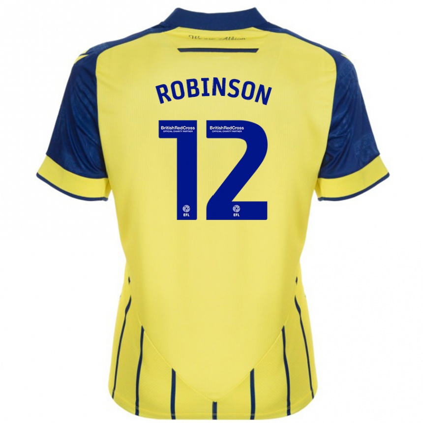 Niño Fútbol Camiseta Leanne Robinson #12 Amarillo Azul 2ª Equipación 2024/25 Argentina