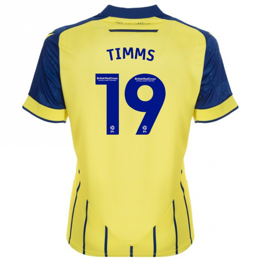 Niño Fútbol Camiseta Maria Timms #19 Amarillo Azul 2ª Equipación 2024/25 Argentina