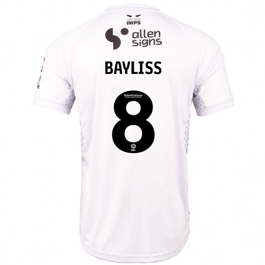 Niño Fútbol Camiseta Tom Bayliss #8 Rojo Blanco 2ª Equipación 2024/25 Argentina