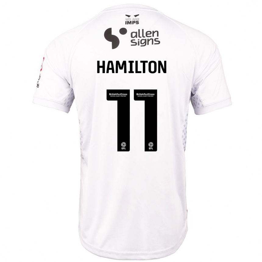 Niño Fútbol Camiseta Ethan Hamilton #11 Rojo Blanco 2ª Equipación 2024/25 Argentina