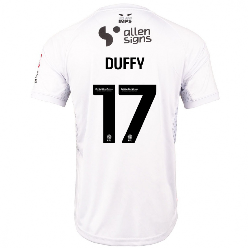 Niño Fútbol Camiseta Dylan Duffy #17 Rojo Blanco 2ª Equipación 2024/25 Argentina