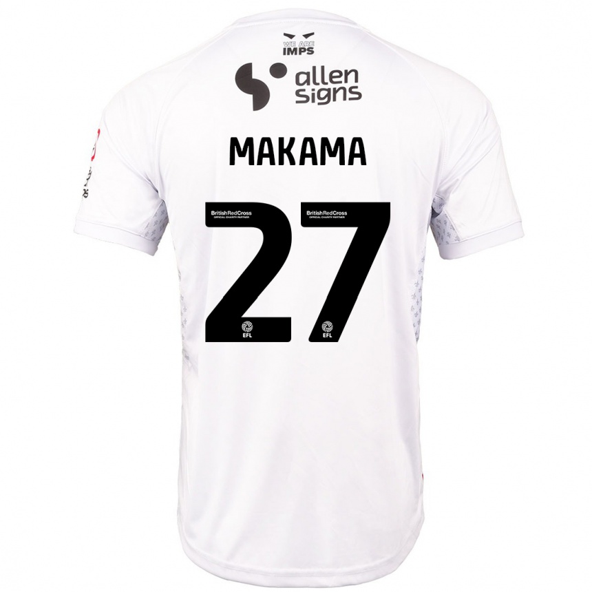 Niño Fútbol Camiseta Jovon Makama #27 Rojo Blanco 2ª Equipación 2024/25 Argentina