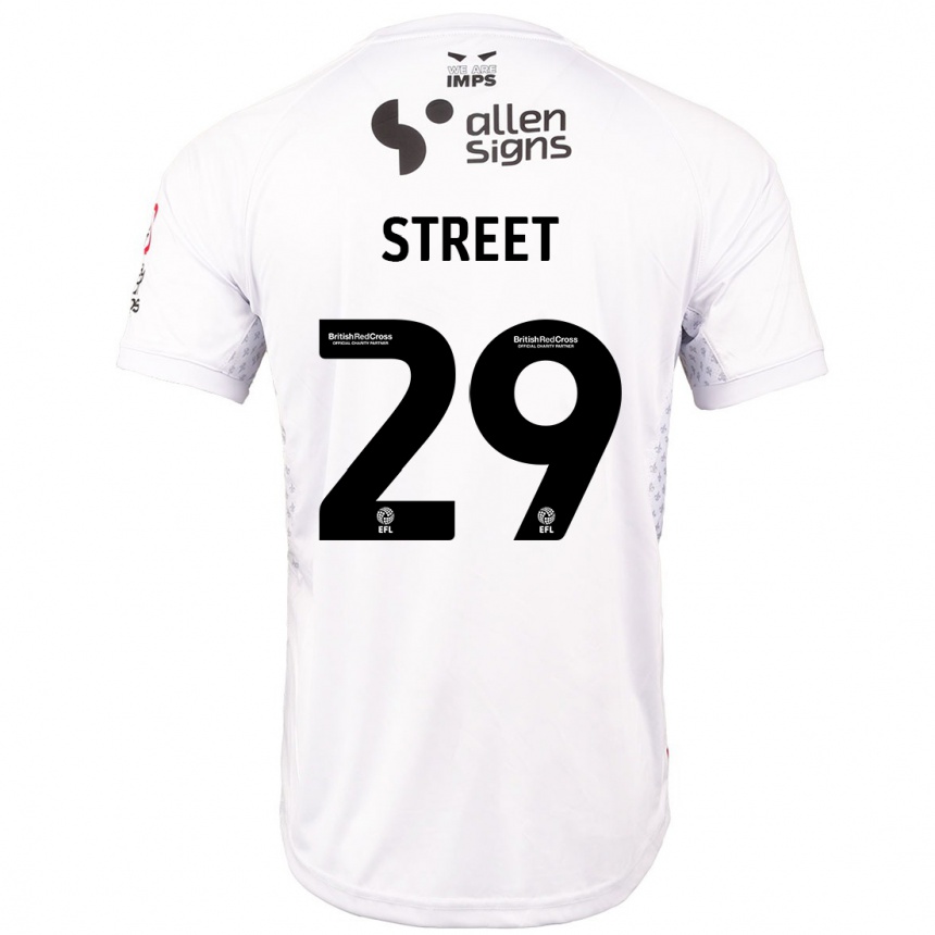 Niño Fútbol Camiseta Robert Street #29 Rojo Blanco 2ª Equipación 2024/25 Argentina