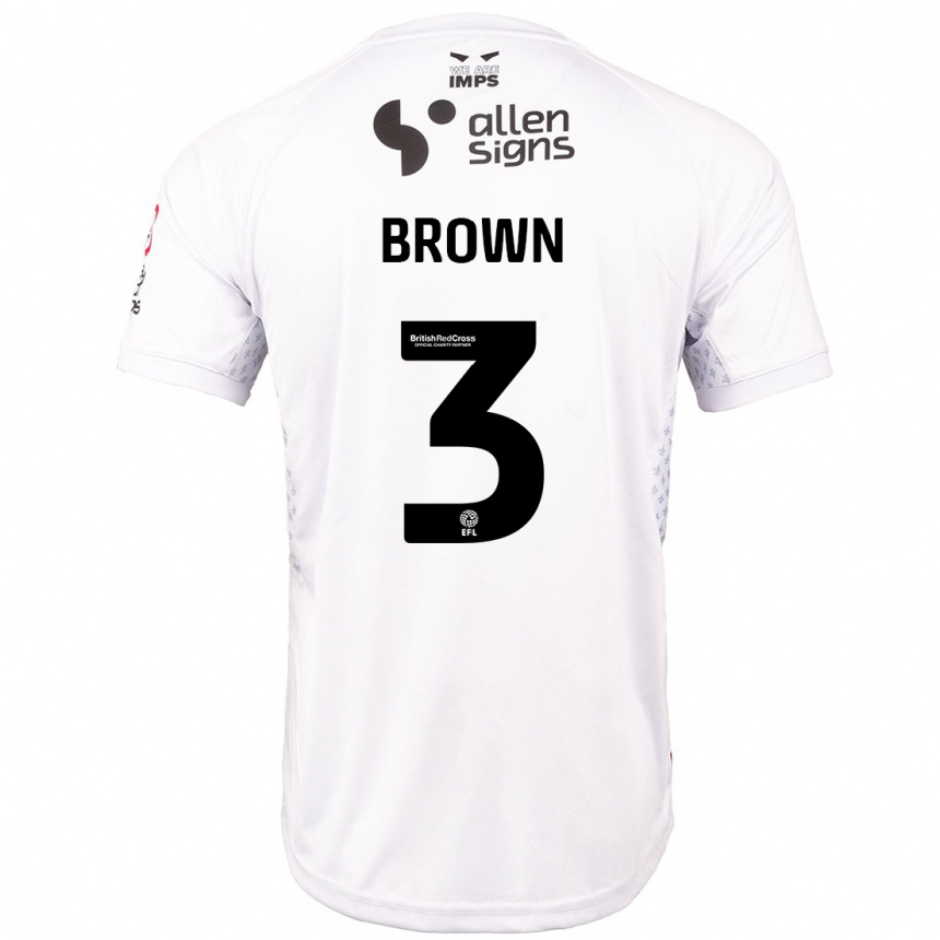 Niño Fútbol Camiseta Jaden Brown #3 Rojo Blanco 2ª Equipación 2024/25 Argentina