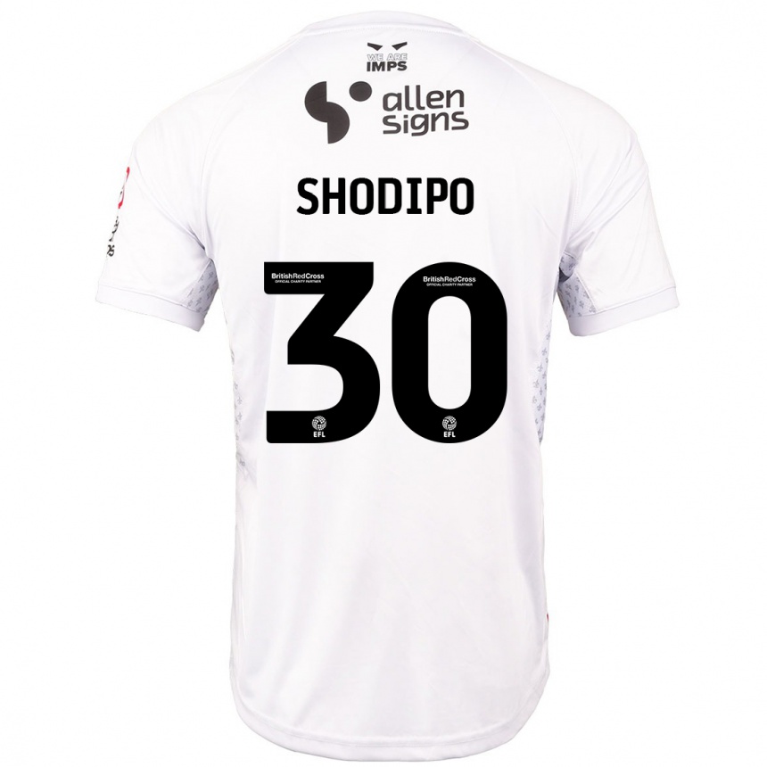 Niño Fútbol Camiseta Olamide Shodipo #30 Rojo Blanco 2ª Equipación 2024/25 Argentina