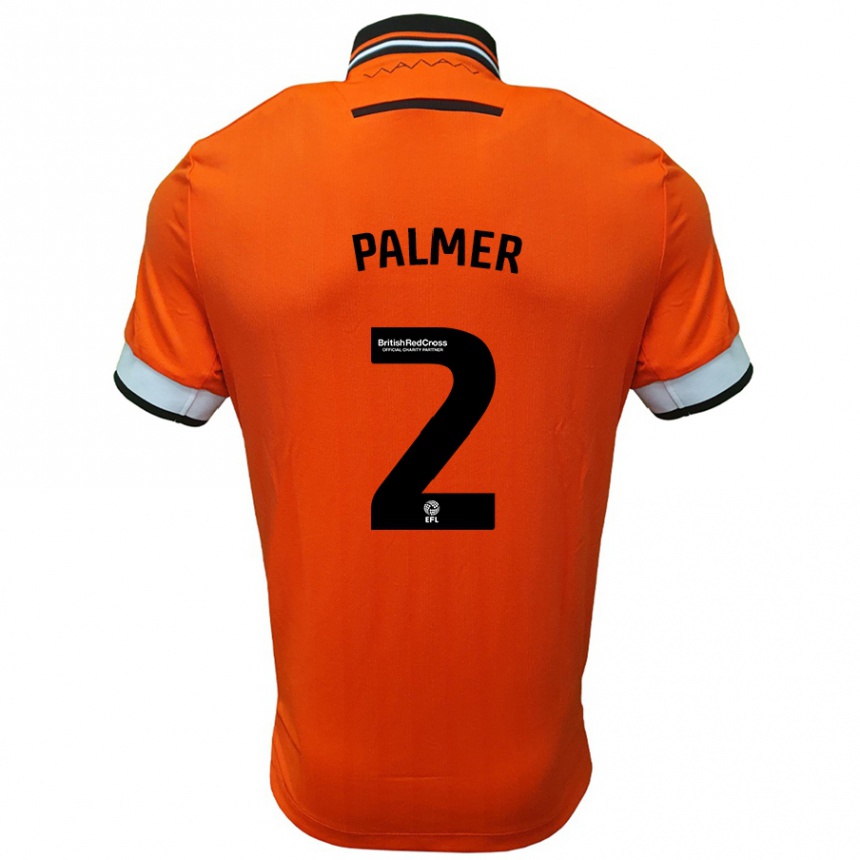 Niño Fútbol Camiseta Liam Palmer #2 Naranja Blanco 2ª Equipación 2024/25 Argentina