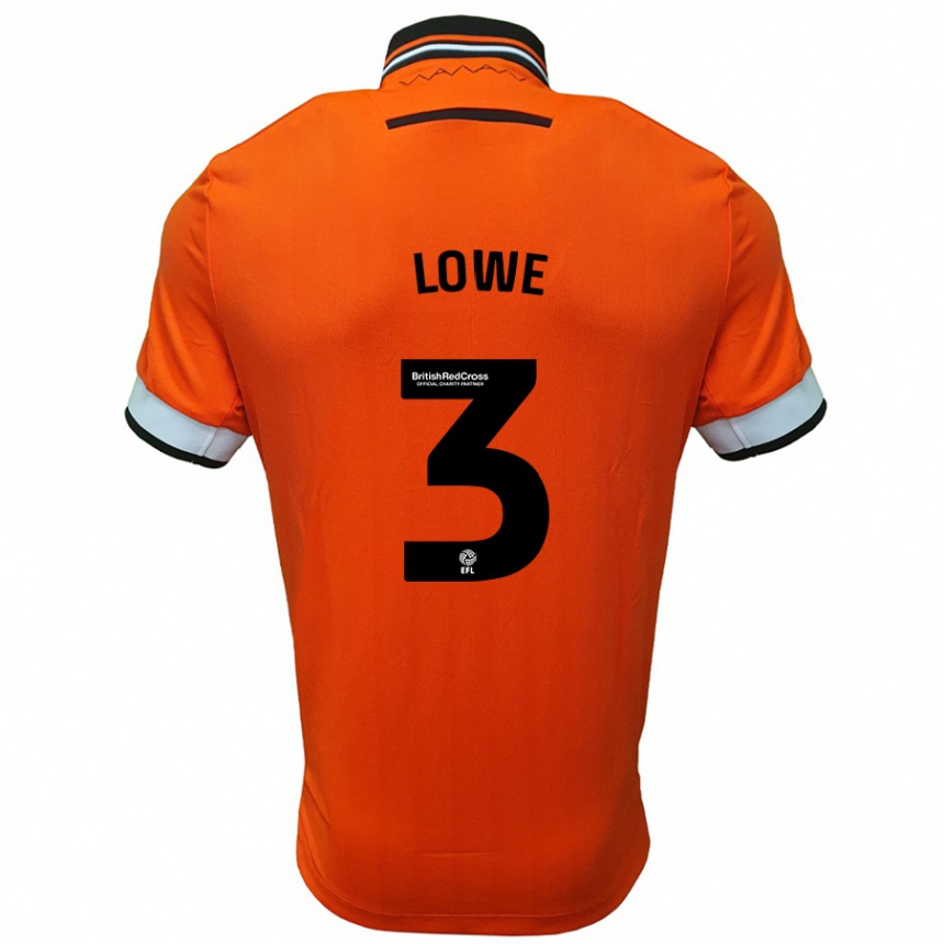 Niño Fútbol Camiseta Max Lowe #3 Naranja Blanco 2ª Equipación 2024/25 Argentina