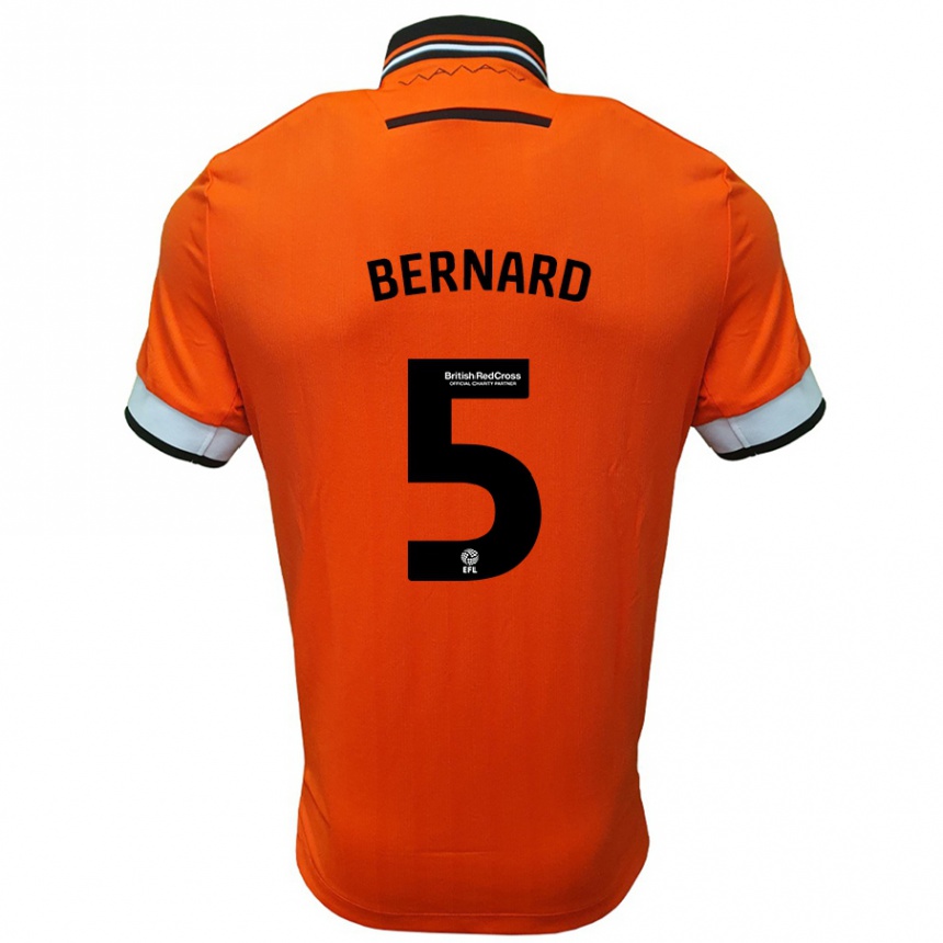 Niño Fútbol Camiseta Di'shon Bernard #5 Naranja Blanco 2ª Equipación 2024/25 Argentina