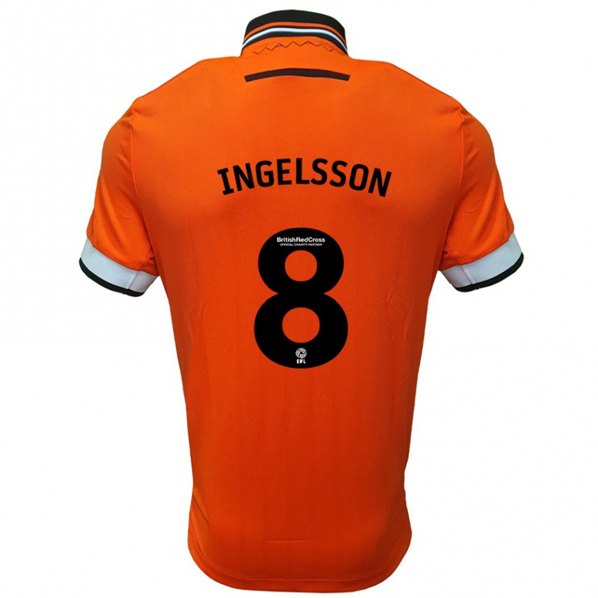 Niño Fútbol Camiseta Svante Ingelsson #8 Naranja Blanco 2ª Equipación 2024/25 Argentina