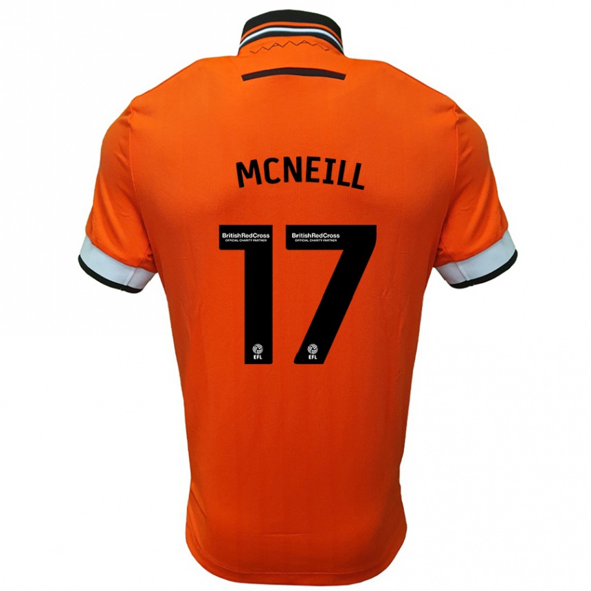 Niño Fútbol Camiseta Charlie Mcneill #17 Naranja Blanco 2ª Equipación 2024/25 Argentina