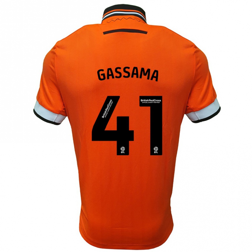 Niño Fútbol Camiseta Djeidi Gassama #41 Naranja Blanco 2ª Equipación 2024/25 Argentina