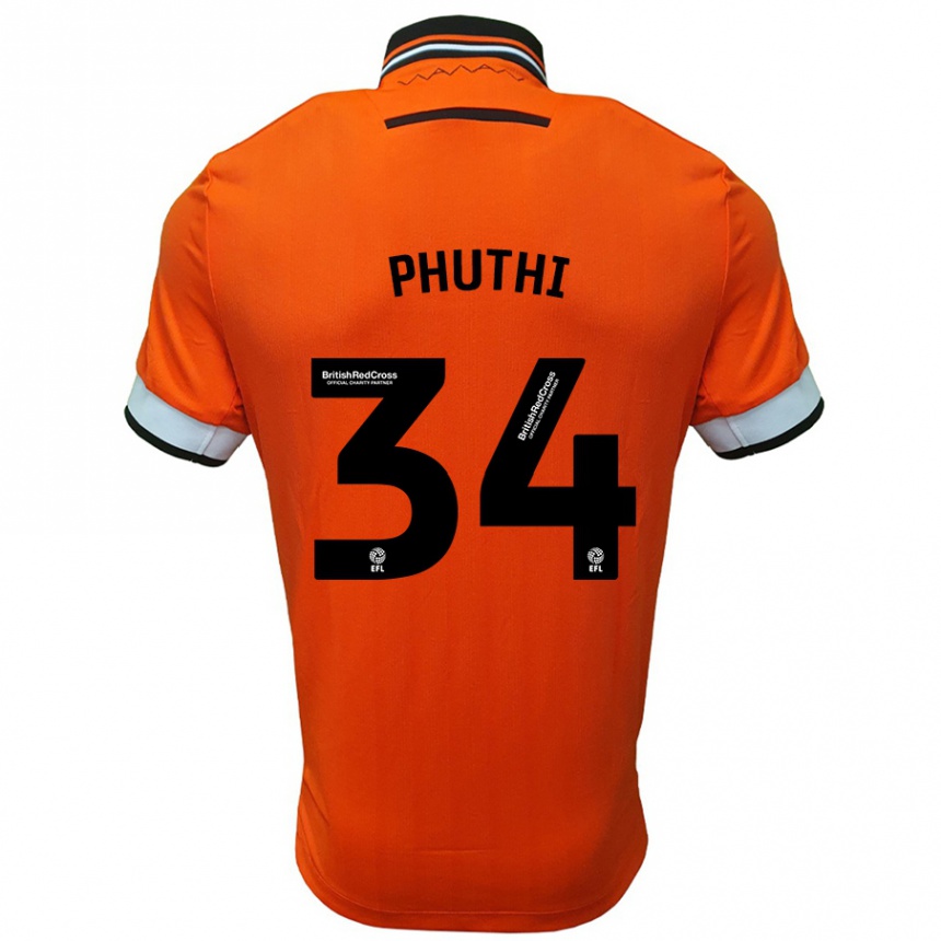 Niño Fútbol Camiseta Joey Phuthi #34 Naranja Blanco 2ª Equipación 2024/25 Argentina